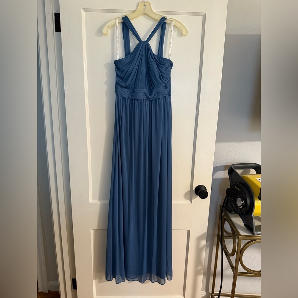 Formal Blue Halter Maxi Dress